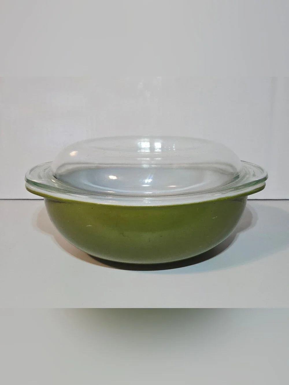 Pyrex 024 Verde Avocado Green 2qt Round Casserole Dish W/ Lid Vintage Glass
